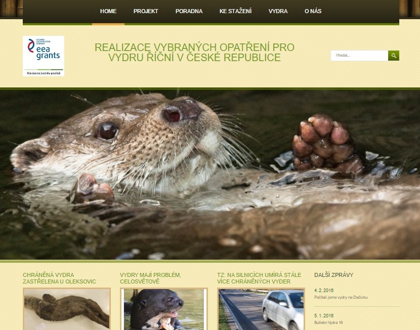 Náhled na webové stránky www.vydryonline.cz.